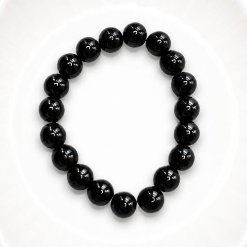 classic black bead bracelet