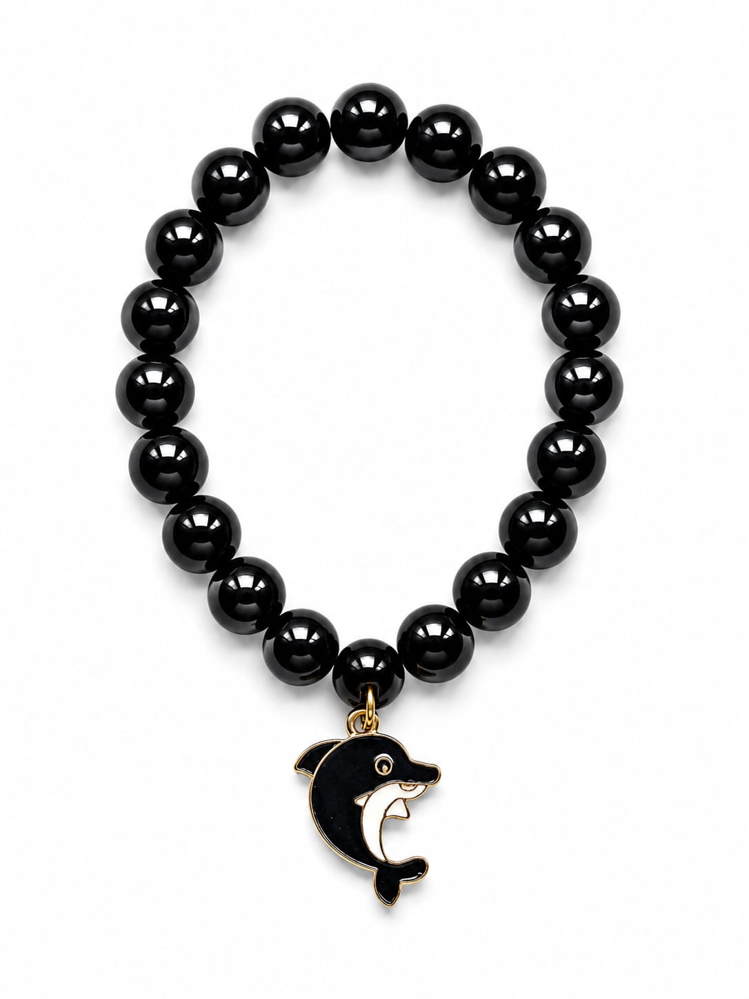 glossy black bead bracelet glossy black bead bracelet