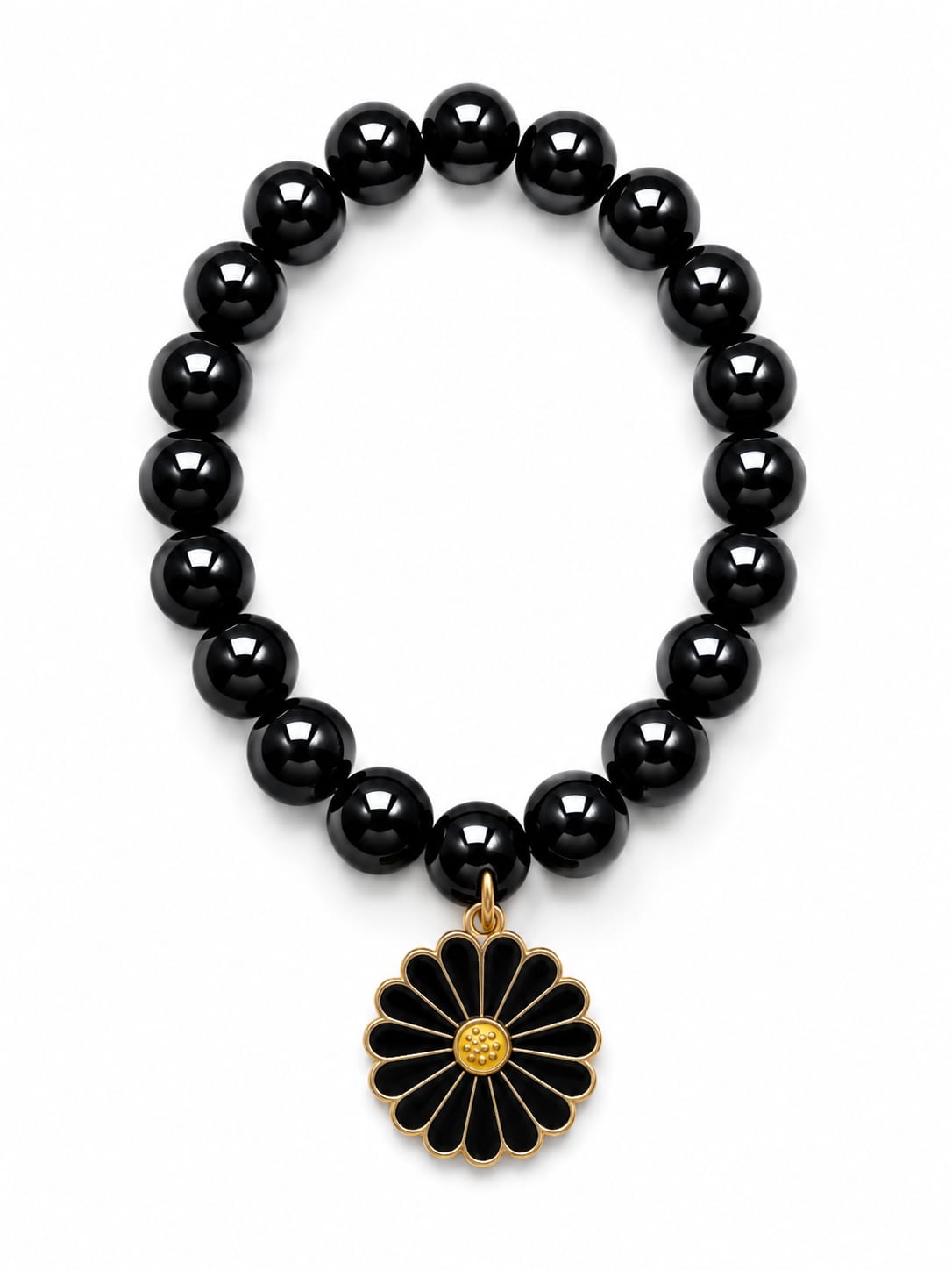 glossy black bead bracelet glossy black bead bracelet