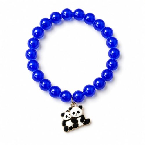 glossy royal blue bead bracelet