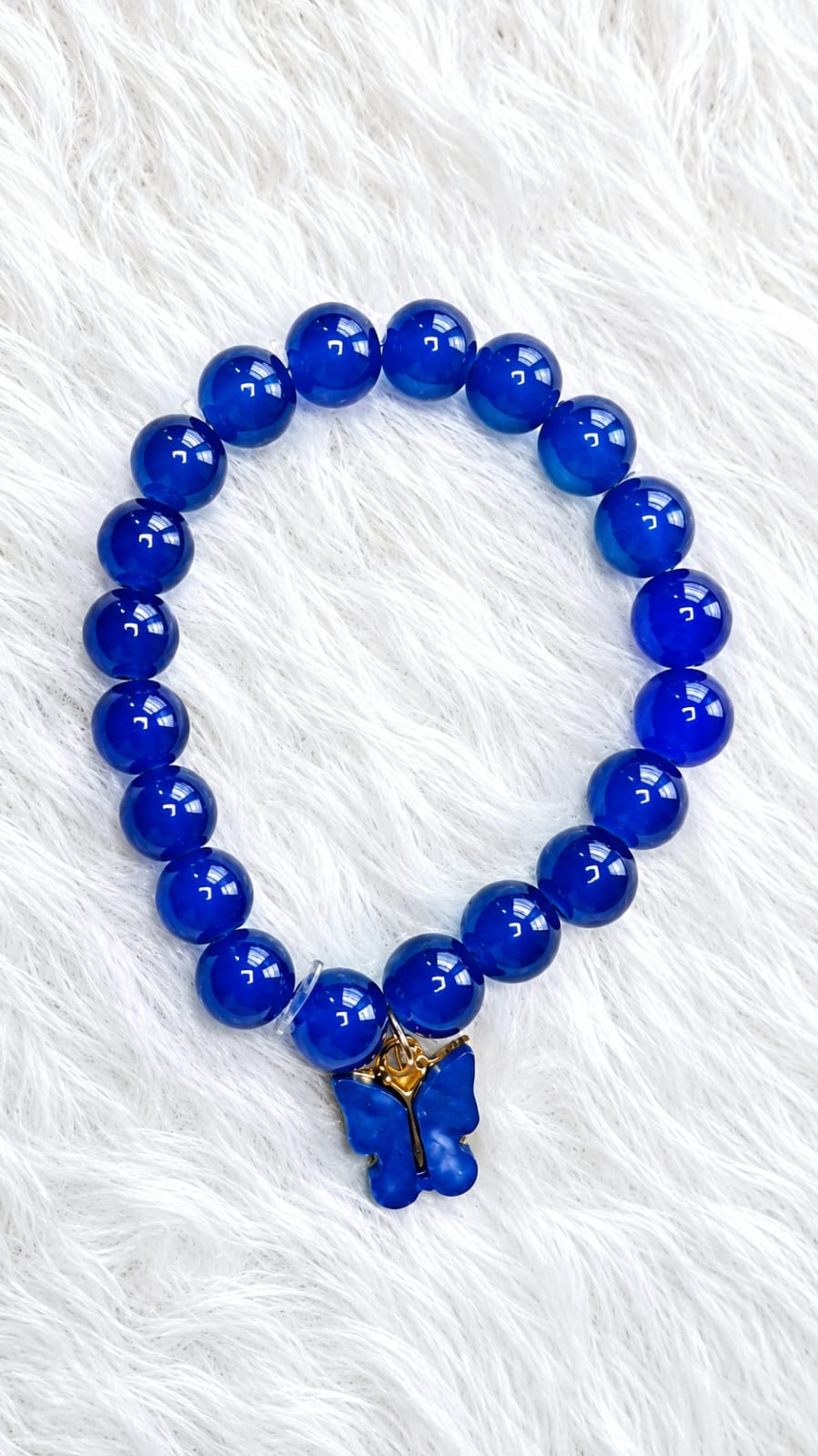 glossy blue bead bracelet glossy blue bead bracelet