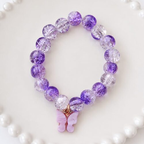 crackle glass bead bracelet