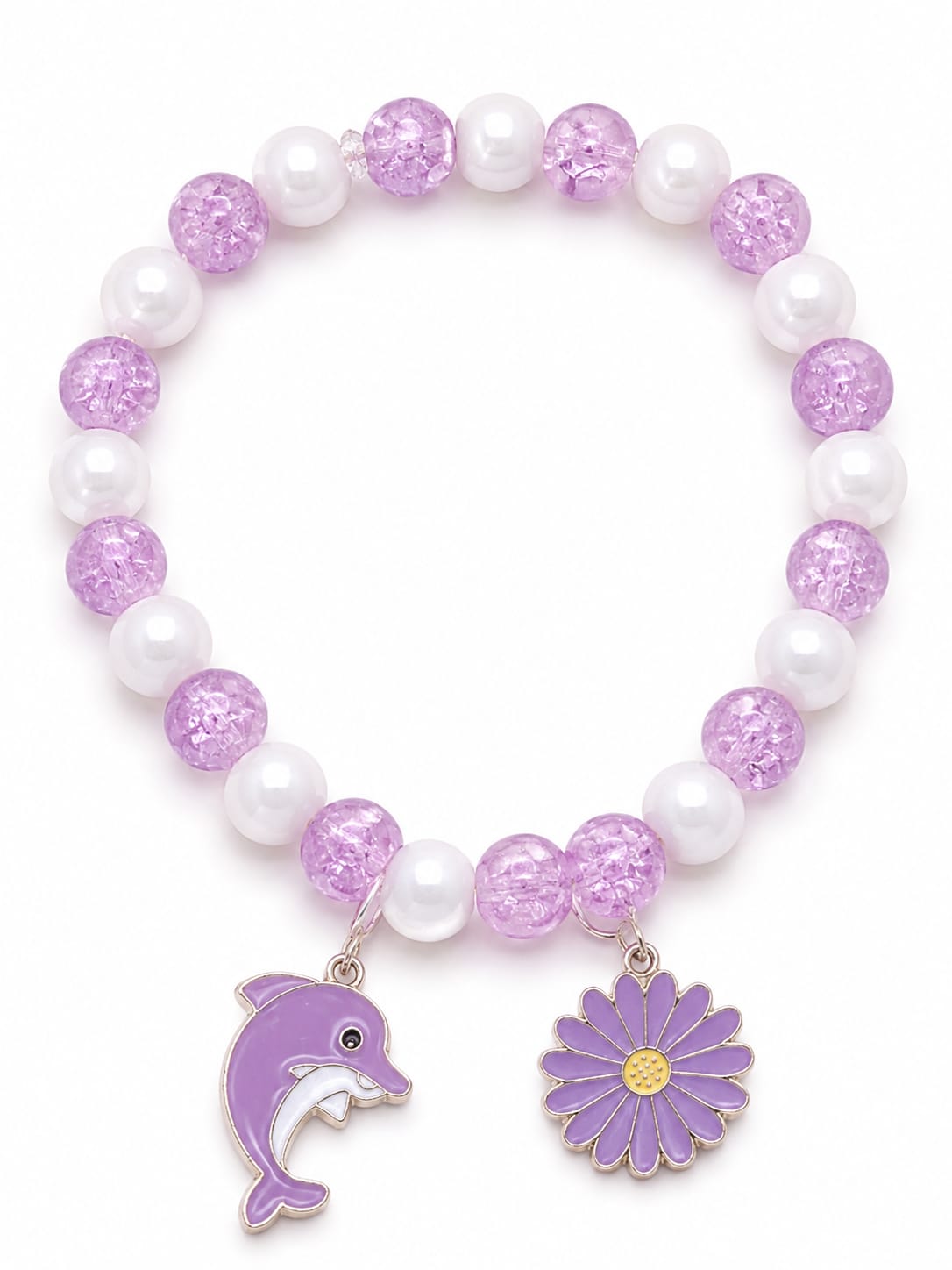purple crackle and pearl bead bracelet purple crackle and pearl bead bracelet