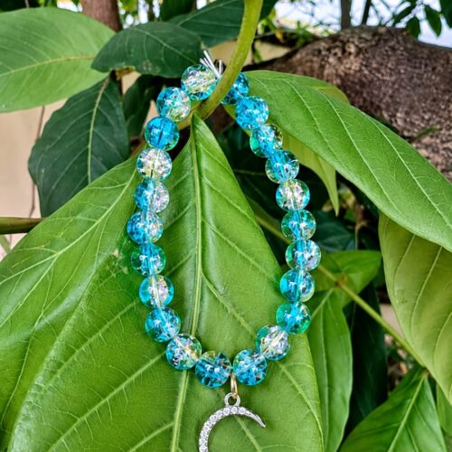 crackle glass bead bracelet