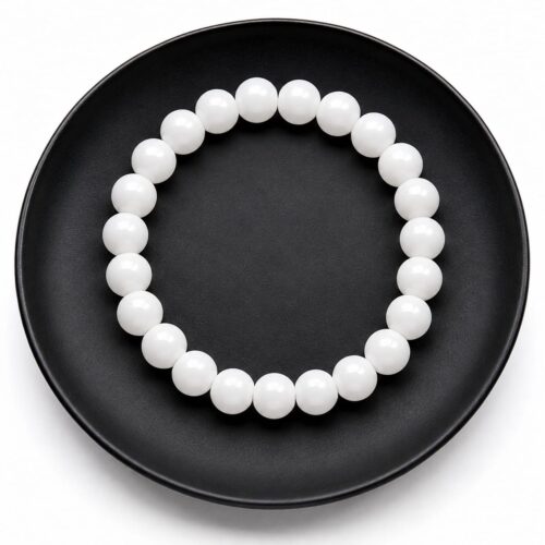 classic white bead bracelet