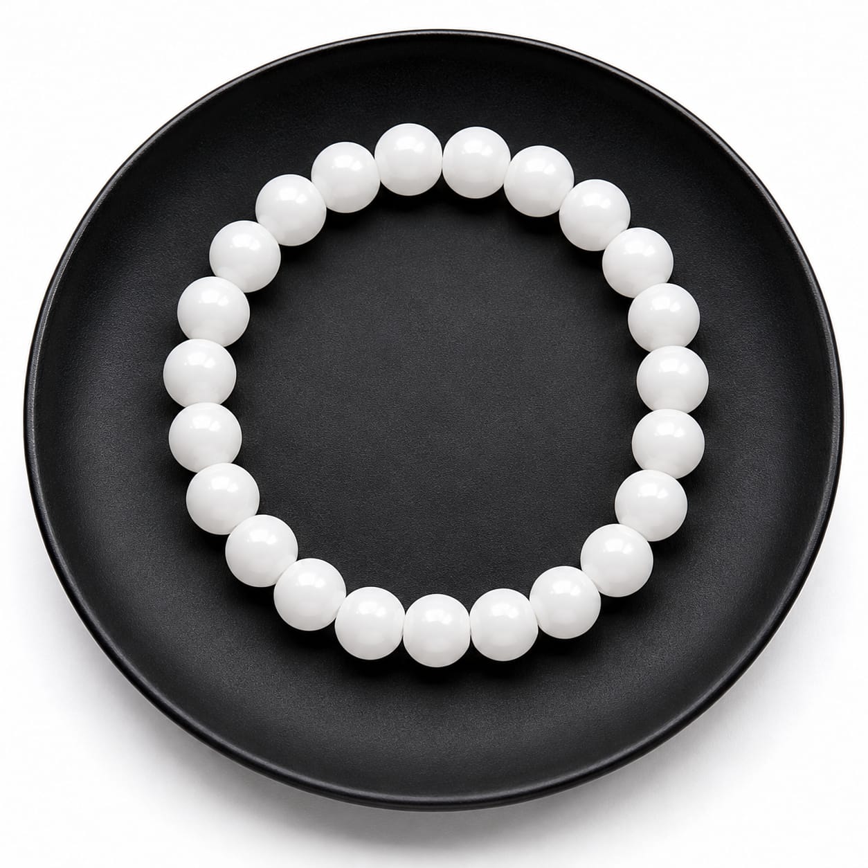 classic white bead bracelet classic white bead bracelet