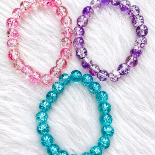 crackle glass bead bracelet set