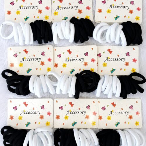 classic black and white seamless hair ties