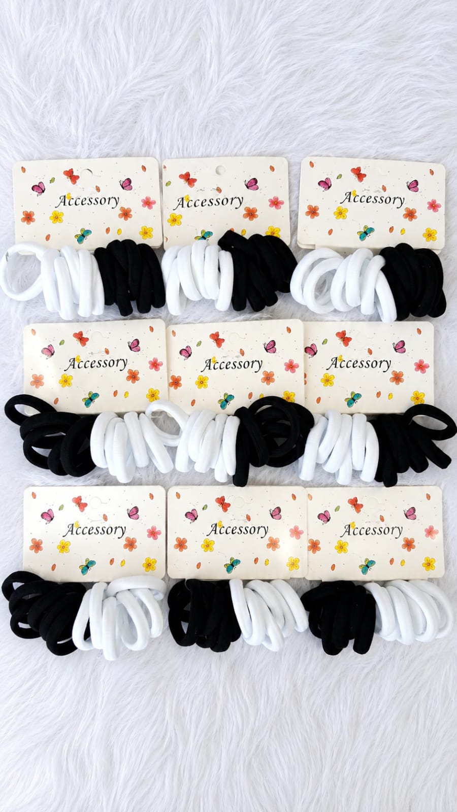 classic black and white seamless hair ties classic black and white seamless hair ties