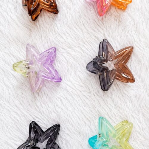 transparent medium star claw clips
