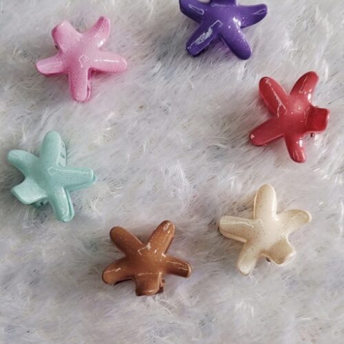 glitter starfish small claw clips