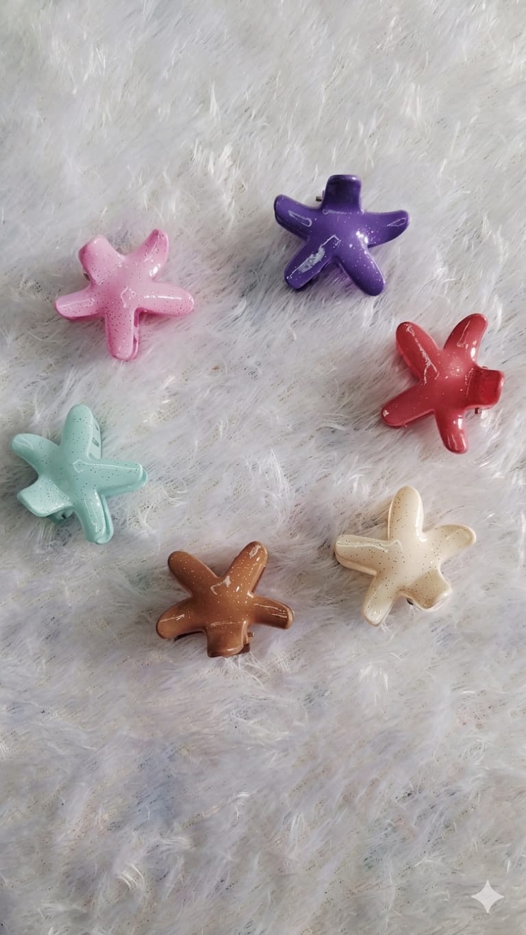 glitter starfish small claw clips glitter starfish small claw clips