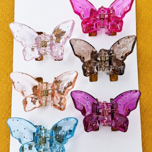 glittery butterfly shaped claw clips