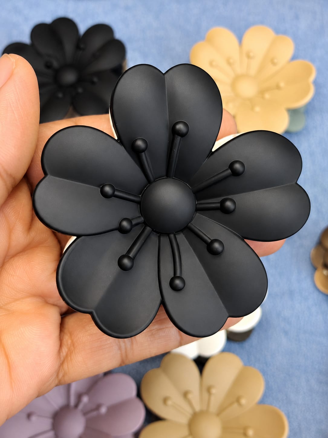 matte dual tone hibiscus 5 petal floral clutch matte dual tone hibiscus 5 petal floral clutch
