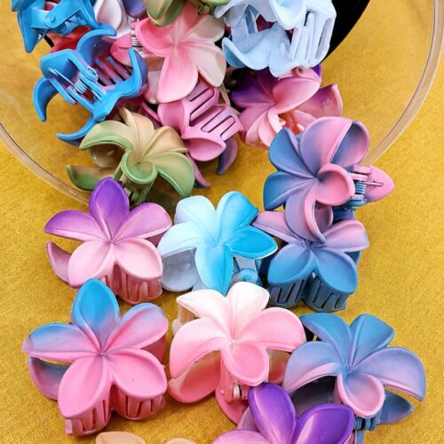 dual flower hair clips