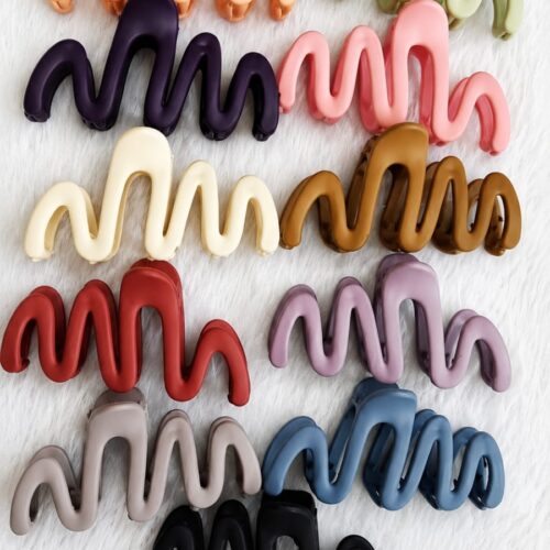 matte big size wavy zigzag claw clip