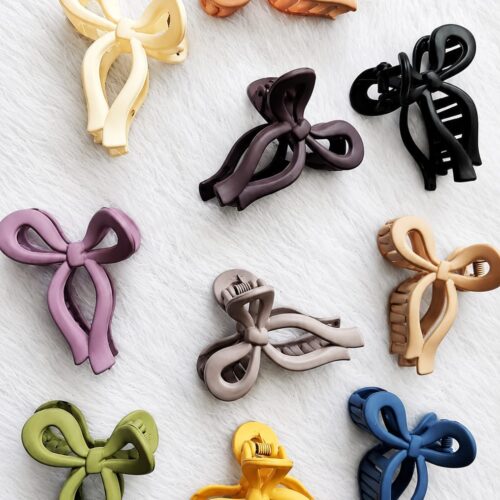 matte medium ribbon bow claw clips