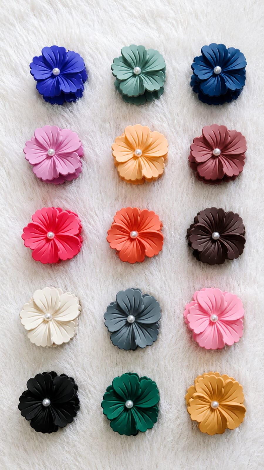 pearl centre matte flower claw clips pearl centre matte flower claw clips