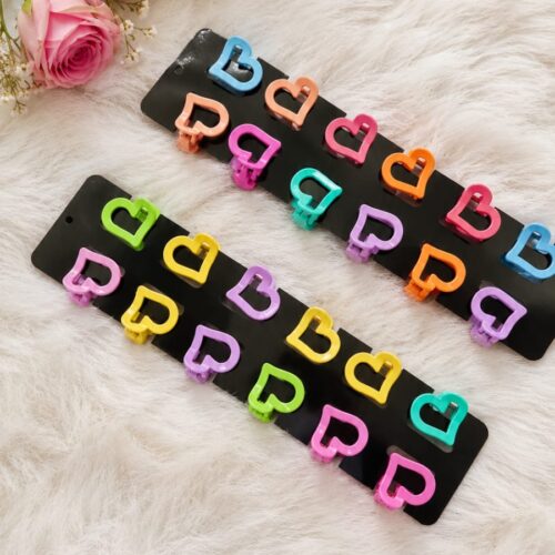 tiny glossy heart shaped mini claw clips