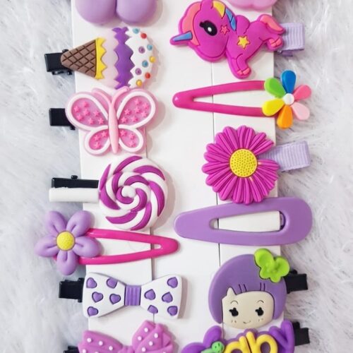 cute purple themed kids' hair clip