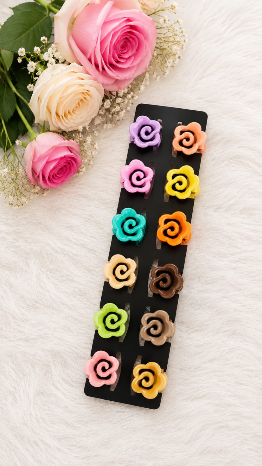 glossy mini rose shaped claw clips glossy mini rose shaped claw clips