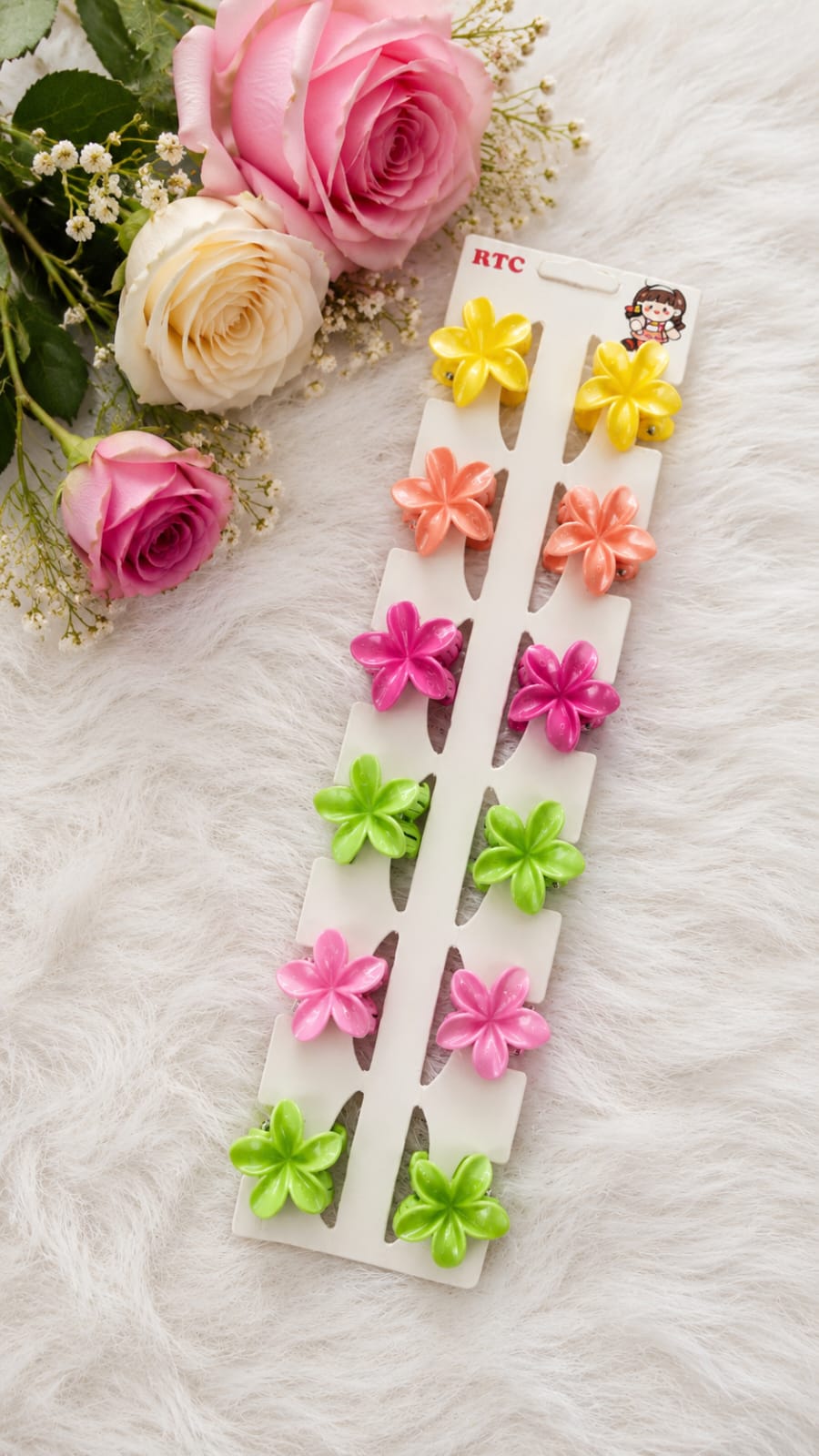 glossy flower shaped mini claw clips glossy flower shaped mini claw clips
