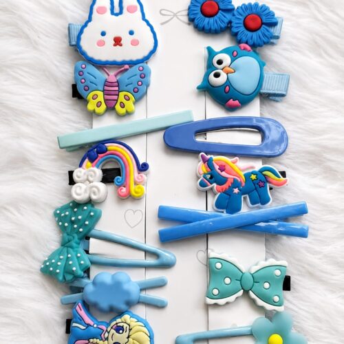 adorable blue themed kids' hair clip