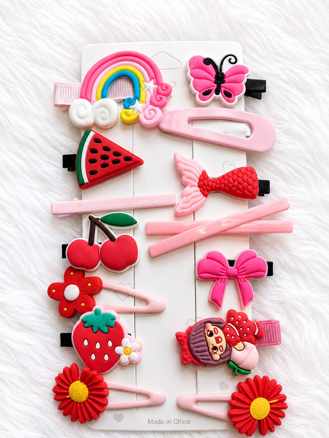 cute red and pink theme kids' hair clip cute red and pink theme kids' hair clip