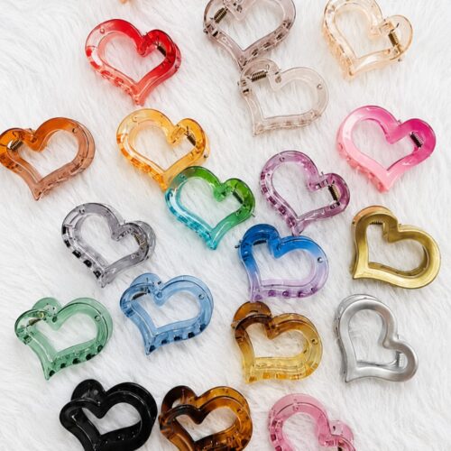 heart shaped claw clips