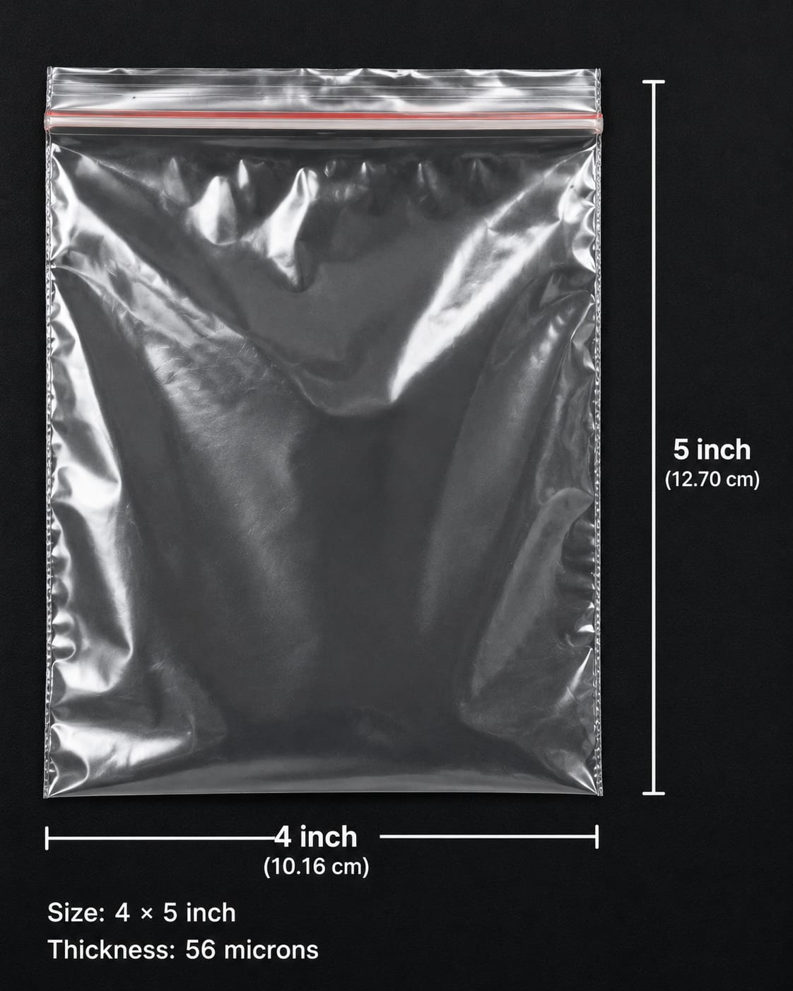 Clear self-sealing zip-lock pouches